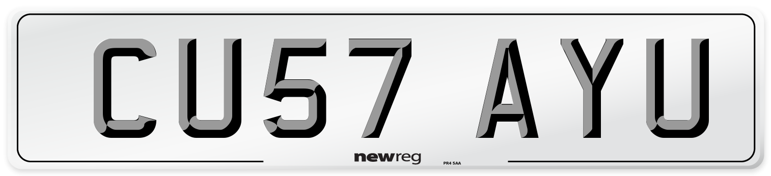 CU57 AYU Number Plate from New Reg
